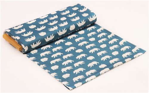 blue 'Bear Hike' bears birch knit organic fabric from the USA 3