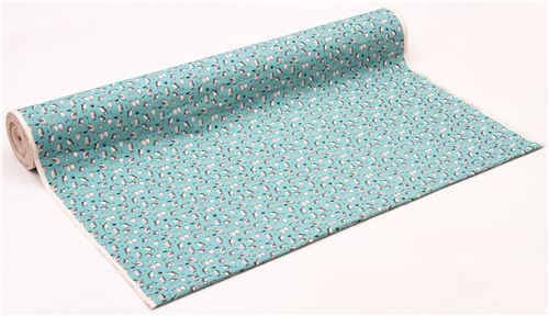 blue Canvas owl fabric by Kokka from Japan 3