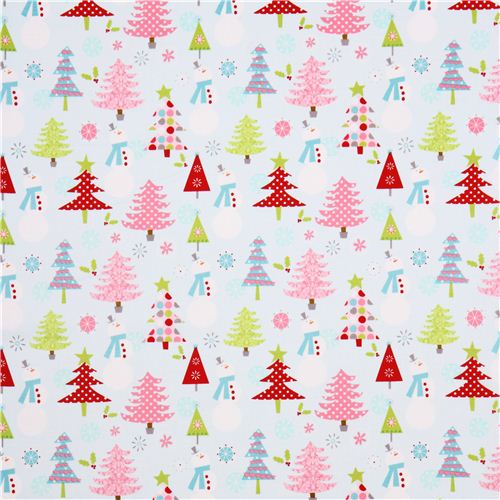 blue Christmas Basics Riley Blake Xmas fabric snowman 2