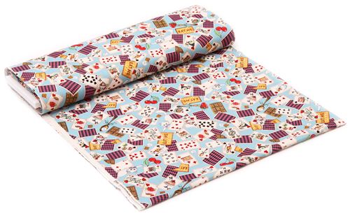 blue Cosmo Alice in Wonderland fairy tale fabric from Japan 3
