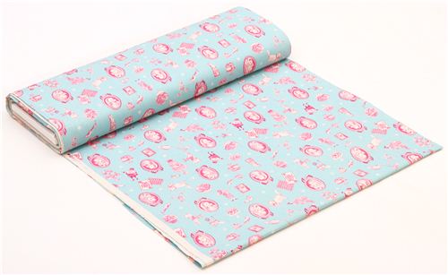 blue Cosmo Alice in Wonderland fairy tale frame fabric Japan 3