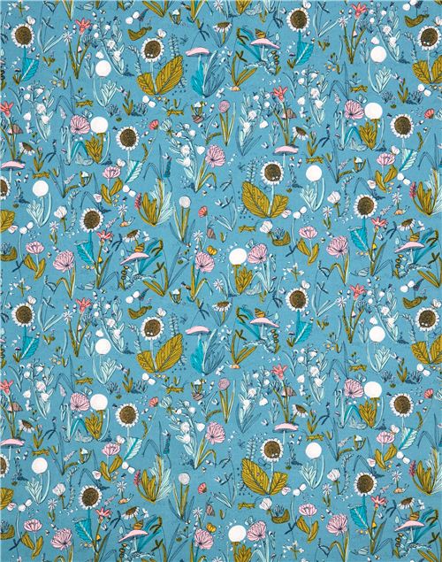 blauer Dewy Garden Cloud 9 Blumen Bio-Stoff Arcadia 3