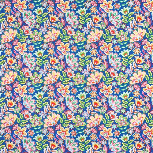 blue Esme flower pattern fabric by Michael Miller Fabric by Michael ...