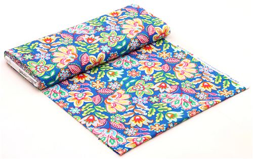 blue Esme flower pattern fabric by Michael Miller Fabric by Michael ...