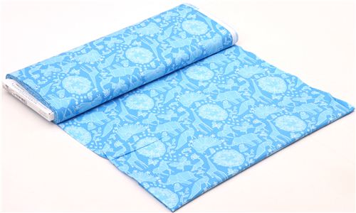blue Fold Origami animals fabric Origami Oasis Michael Miller USA 3