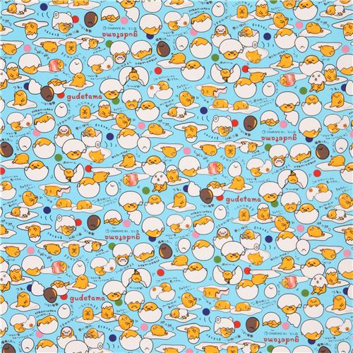 blue Gudetama egg you colorful dot oxford fabric 2