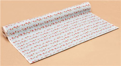 blue Kokka mushroom toadstool fabric from Japan 3
