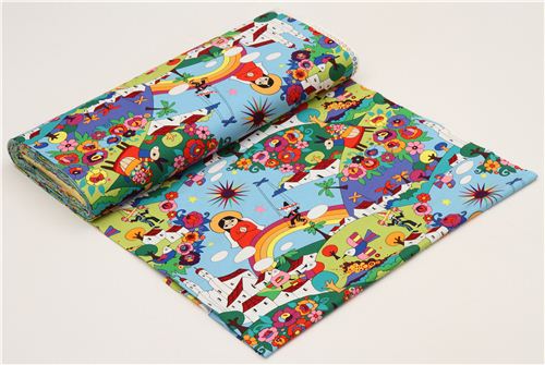 blue Mexican folklore fabric by Alexander Henry 3