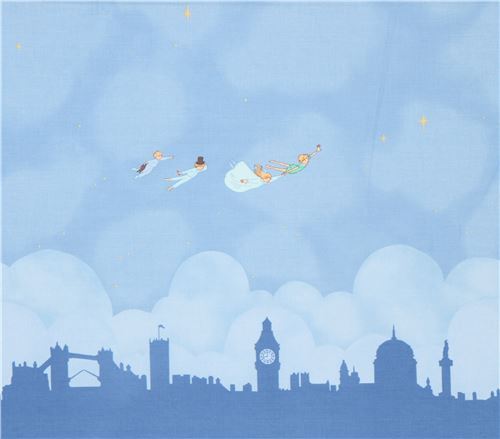 Remnant (49 x 112 cm) - blue Michael Miller double border Peter Pan fabric 2
