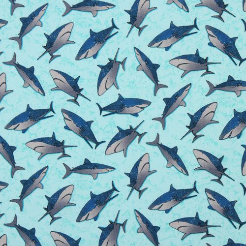 blue Michael Miller fabric Sharks 2