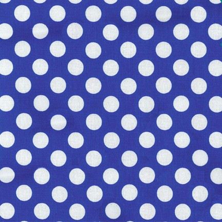 blue Michael Miller fabric Ta Dot with white dots 1