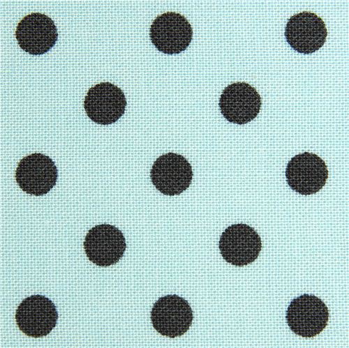 blue green Michael Miller fabric dark grey polka dots 1