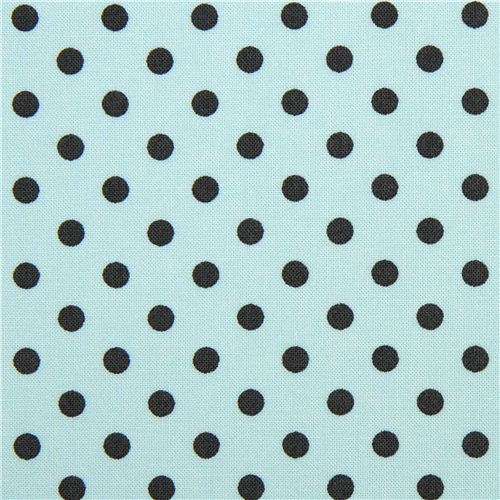 blue green Michael Miller fabric dark grey polka dots 2
