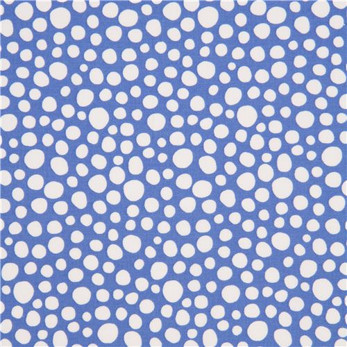 blue Michael Miller fabric with little white spots 2