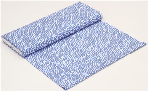 blue Michael Miller fabric with little white spots 3