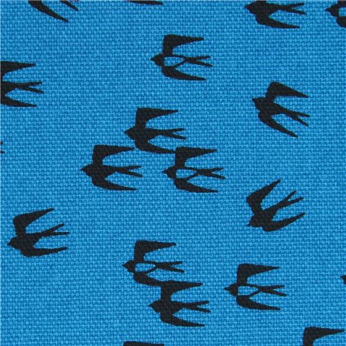 blue Oxford fabric small black bird animal from Japan 1