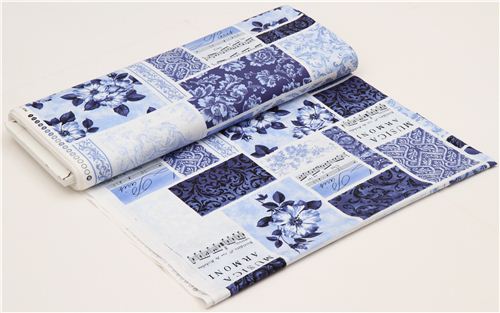 blue Paris music & ornament fabric by Timeless Treasures 3