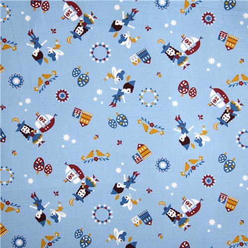 blue Peter Pan Kokka oxford cloth fabric fairy tale 3
