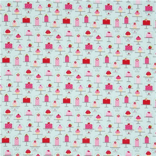 blue Riley Blake cake fabric from the USA strawberry 2
