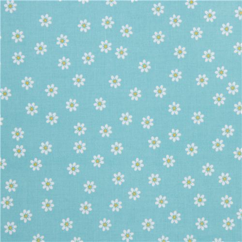 blue Riley Blake daisy laminate fabric from the USA Fabric by Riley ...