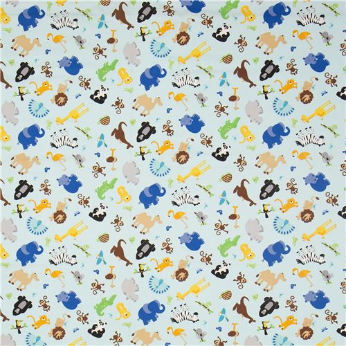 blue Riley Blake organic fabric with animals from the USA 2
