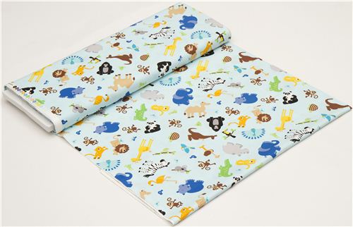 blue Riley Blake organic fabric with animals from the USA 3