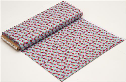 blue Riley Blake strawberry fabric from the USA 3