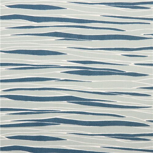 blue River View water pattern poplin organic fabric birch USA 1
