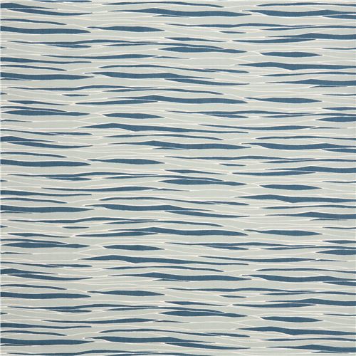blue River View water pattern poplin organic fabric birch USA 2