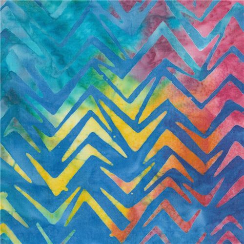 blue Robert Kaufman zig zag tie dye Batik look fabric To The Point