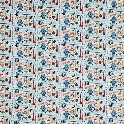 blue Rocket Captain space fabric Riley Blake Rocket Age 3
