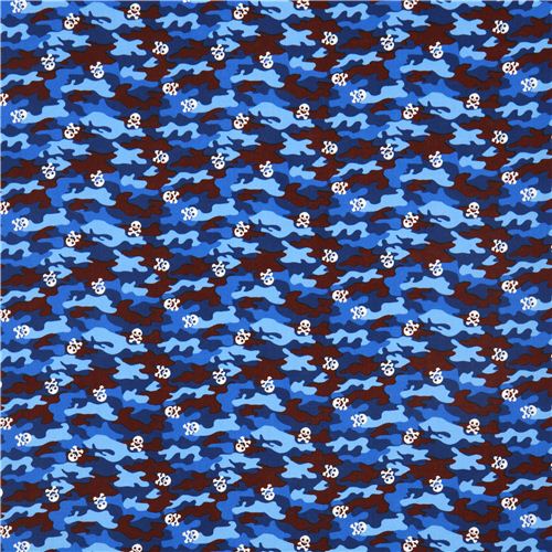 blue Seklanimals camouflage skull fabric from the USA 2