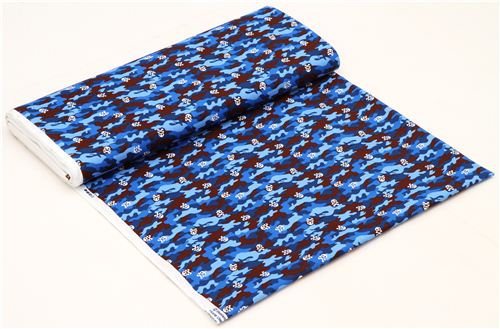 blue Seklanimals camouflage skull fabric from the USA 3