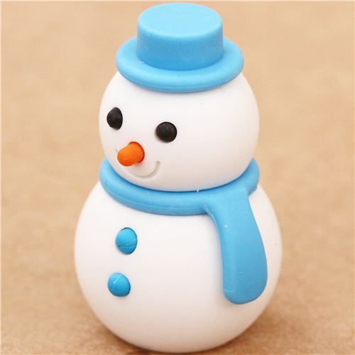 blue Snowman Christmas eraser by Iwako from Japan - Cute Erasers ...