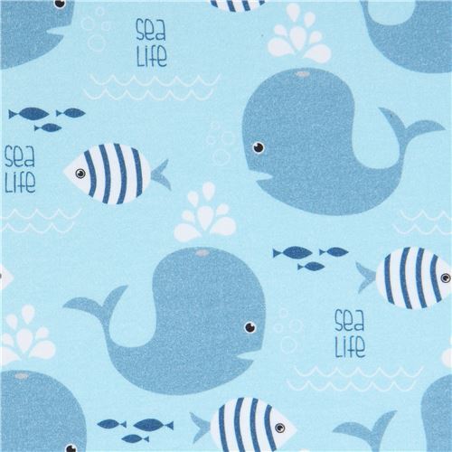 blue Stof Fabrics whale knit fabric Fabric
