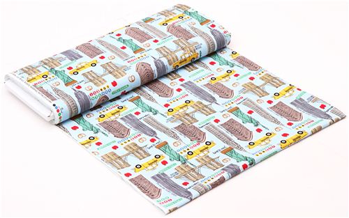 blue Timeless Treasures New York City fabric 3