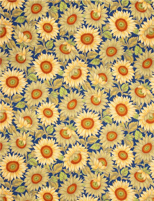 blue Viola Alexander Henry flower fabric Rita Floral 2