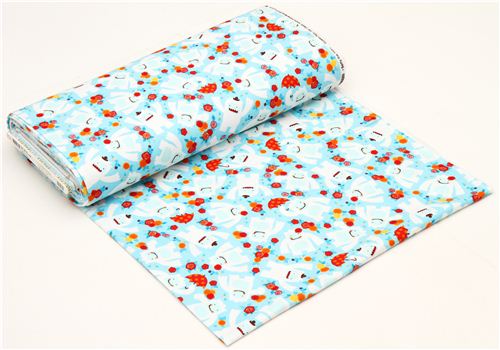 blauer Yeti Schneemensch Flanellstoff Robert Kaufman USA 3