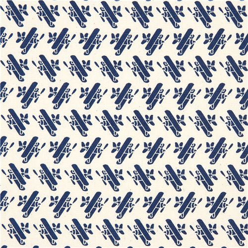 blue airplane fabric for boys par Kokka Japan 2