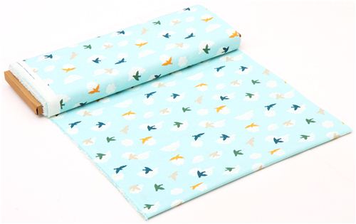 blue bird cloud sky birch organic fabric Everyday Party 3