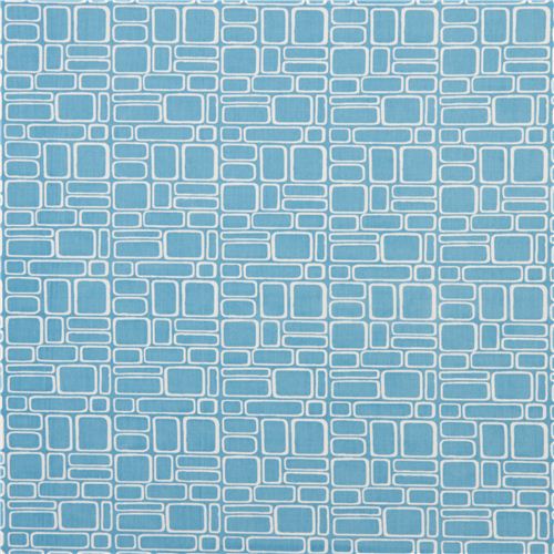 blue brick wall organic fabric by monaluna USA 2