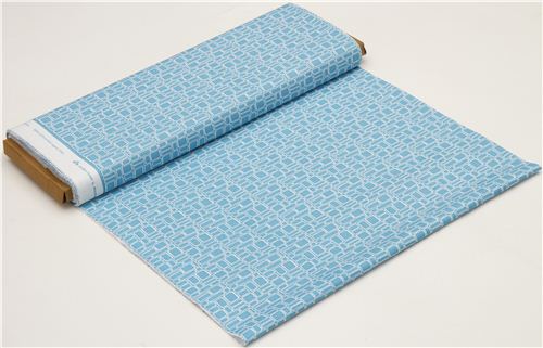 blue brick wall organic fabric by monaluna USA 3