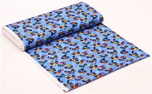 blue car fabric for boys Monster Truck Madness 4