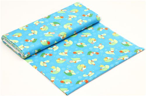 blue caterpillars animal fabric by Timeless Treasures 3