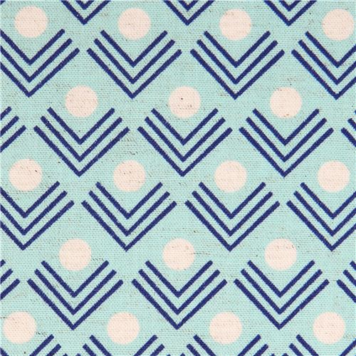 blue corners angle geo Canvas fabric Framework Kokka 1
