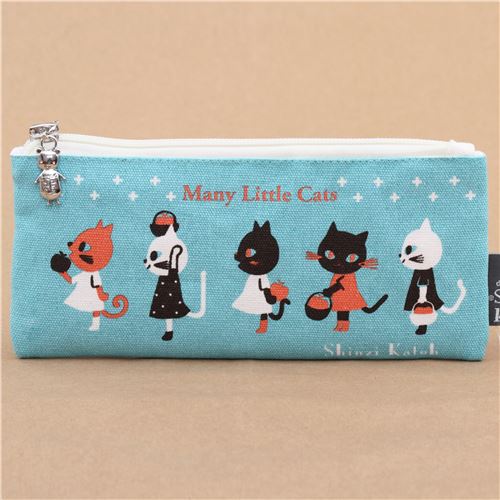 blue cotton pencil case cat Shinzi Katoh modeS4u