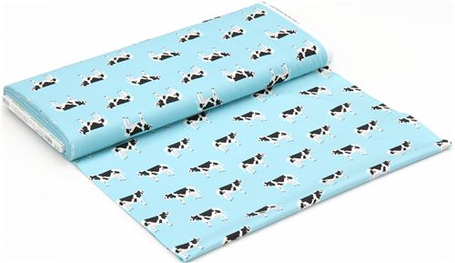 Remnant 33 cm - blue cow fabric by Robert Kaufman 3