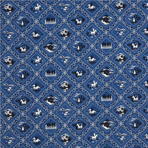 blue cowboy ranch paisley pattern fabric by Robert Kaufman Fabric by ...