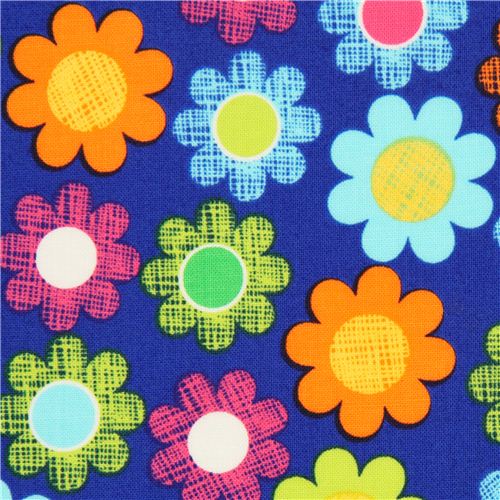 blue cute flower fabric by Michael Miller USA 1