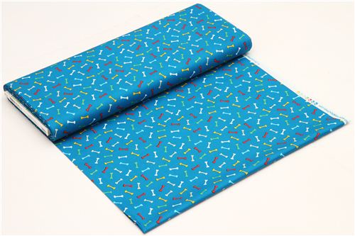 blue dogs bones fabric by Robert Kaufman 3